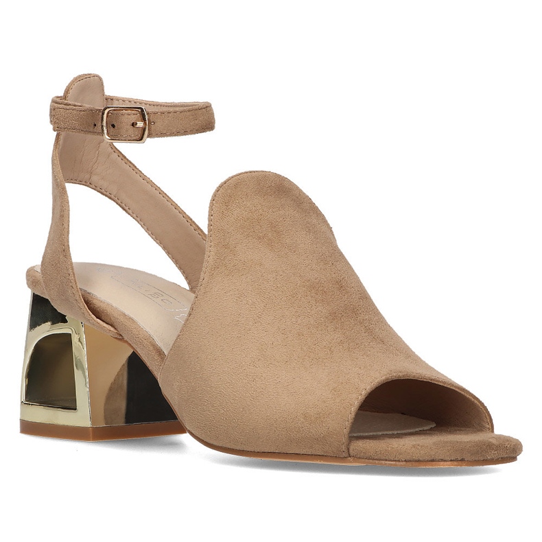 Sandały na obcasie Filippo DS2107/21 Be beżowe beżowy 1