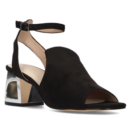 Sandały na obcasie Filippo DS2107/21 Bk czarne 1