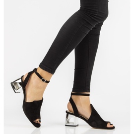 Sandały na obcasie Filippo DS2107/21 Bk czarne 2