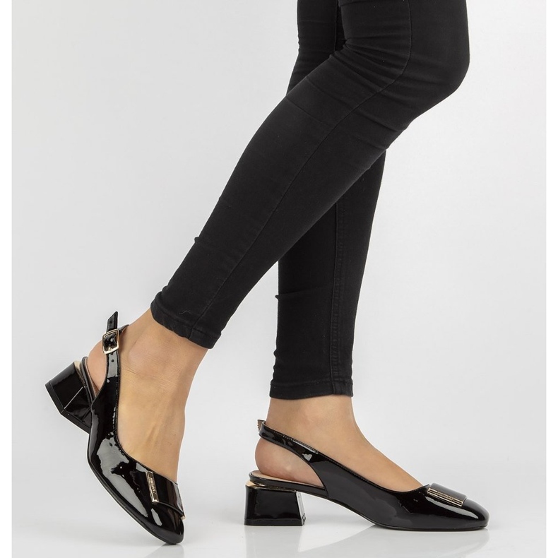 Czółenka na obcasie FILIPPO DP2086/21 Bk czarne 1