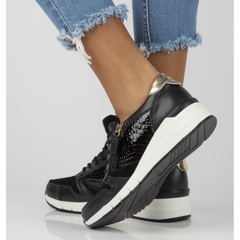 Skórzane sneakersy Filippo DP2052/21 Bk czarne 1