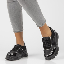 Skórzane sznurowane sneakersy Filippo DP3178/21 Bk czarne 1