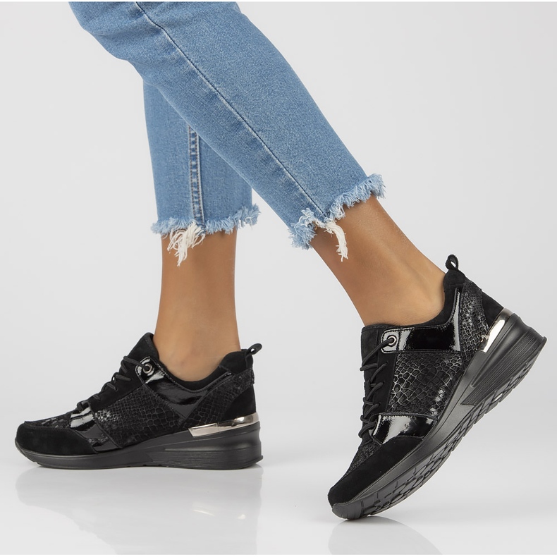 Skórzane Sneakersy Filippo DP3170/21 Bk czarne 1