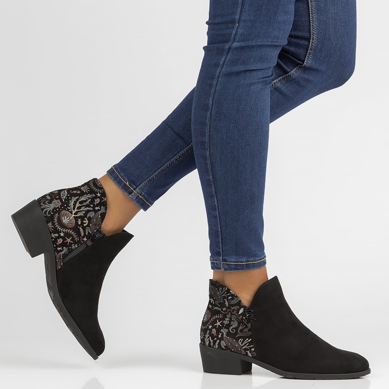 Botki Filippo DBT1475/21 Bk czarne wielokolorowe 2