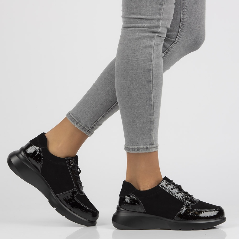 Skórzane sneakersy Filippo DP3168/21 Bk czarne 1