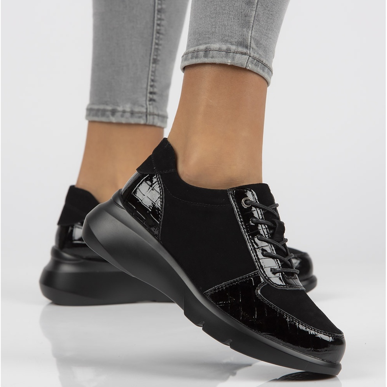 Skórzane sneakersy Filippo DP3168/21 Bk czarne 2