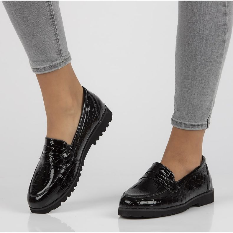 Skórzane mokasyny Filippo DP3172/21 Bk czarne 1