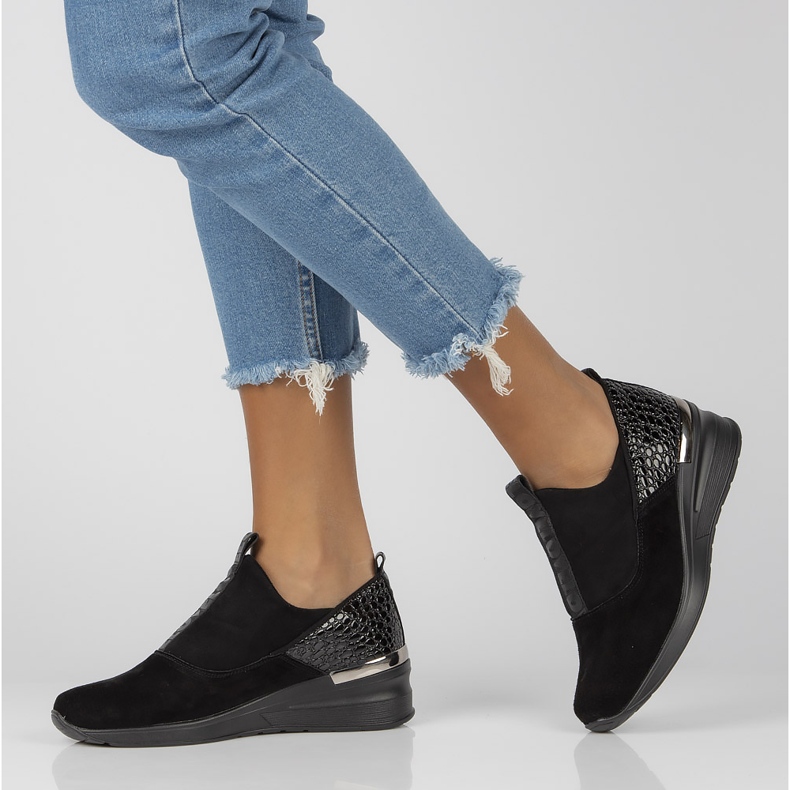 Skórzane Sneakersy Filippo DP1689/22 Bk Bk Czarne 1