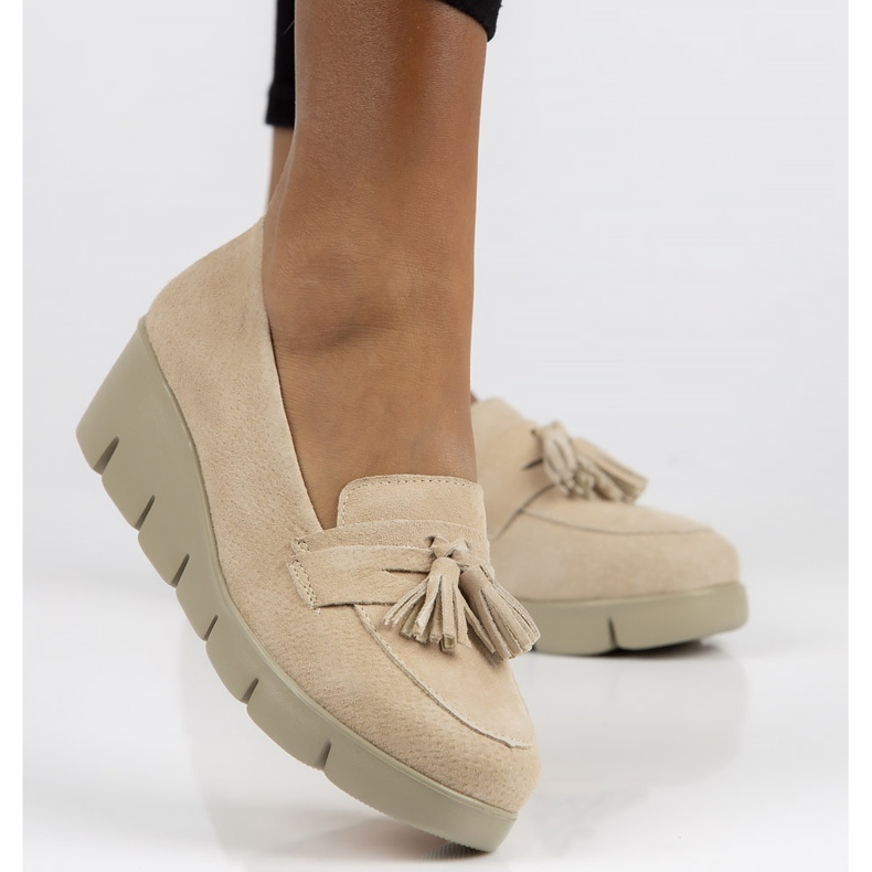 Skórzane półbuty Filippo DP3162/22 Be beżowe beżowy 2