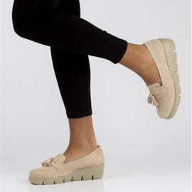 Skórzane półbuty Filippo DP3162/22 Be beżowe beżowy 1