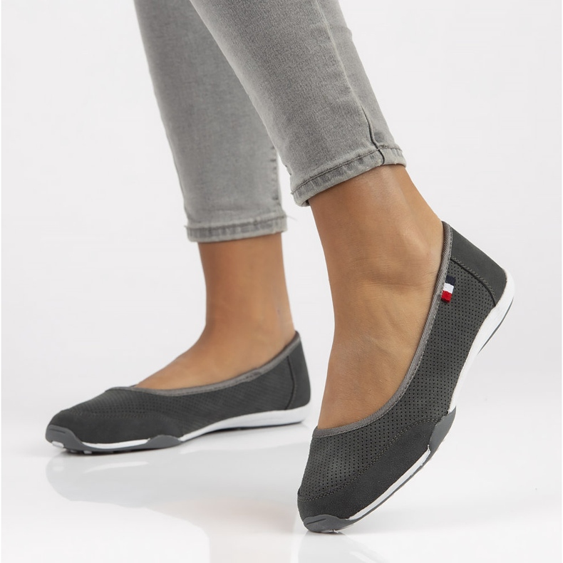 Skórzane półbuty Filippo DP143/22 Gr szare 1