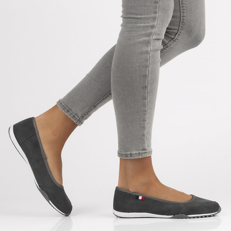 Skórzane półbuty Filippo DP143/22 Gr szare 2