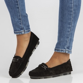 Skórzane Mokasyny Filippo DP1202/22 czarne 2