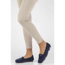 Skórzane mokasyny Filippo DP1202/22 Nv granatowe 1