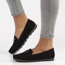 Skórzane mokasyny Filippo DP3630/22 Bk czarne 1