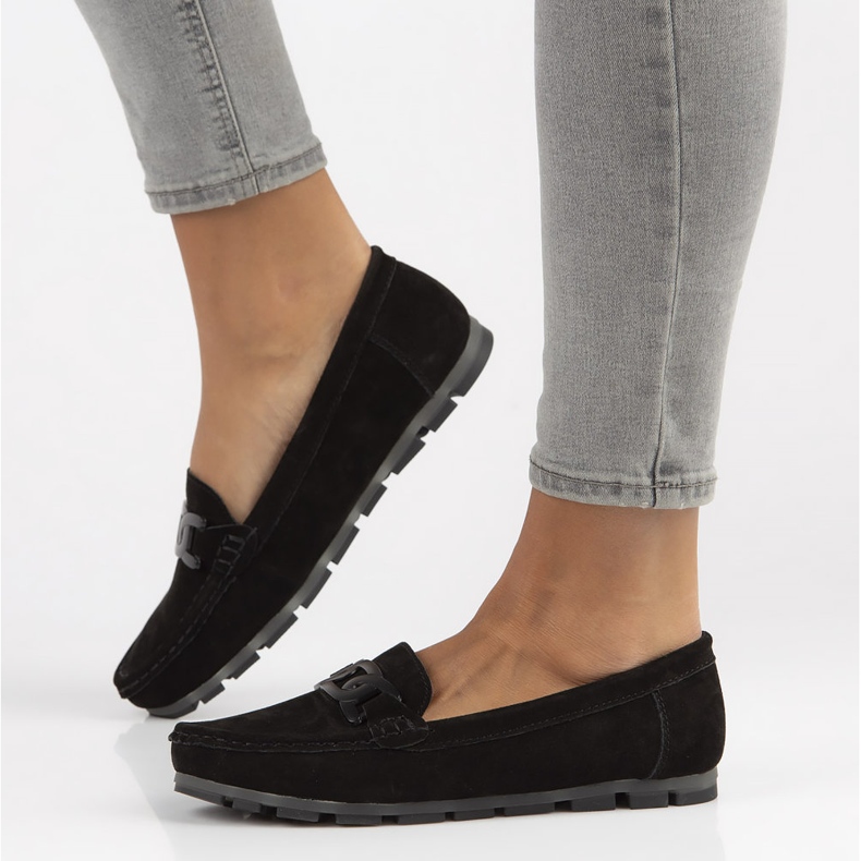 Skórzane mokasyny Filippo DP3630/22 Bk czarne 1