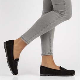 Skórzane mokasyny Filippo DP3630/22 Bk czarne 2