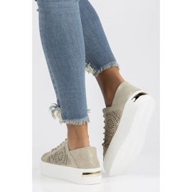 Skórzane półbuty FILIPPO DP3529/22 Go złote złoty 1