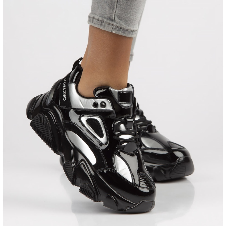 Skórzane Sneakersy Filippo BJ1848-SP srebrne czarne srebrny 1