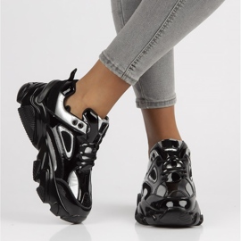 Skórzane Sneakersy Filippo BJ1848-SP srebrne czarne srebrny 2