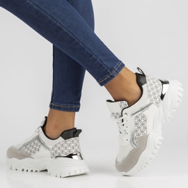 Sneakersy Filippo BB116 biało-czarne białe 2