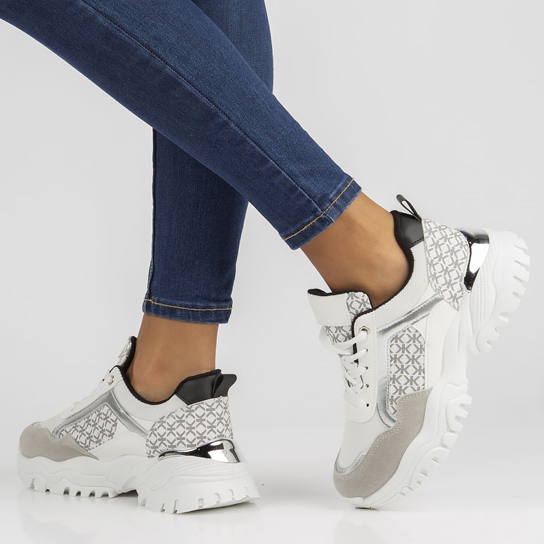 Sneakersy Filippo BB116 biało-czarne białe 2