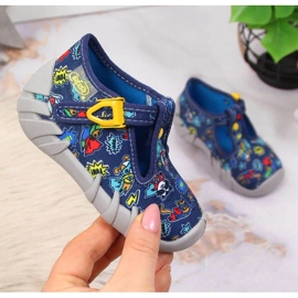 Kapcie Befado Jr BEF2M granatowe 1