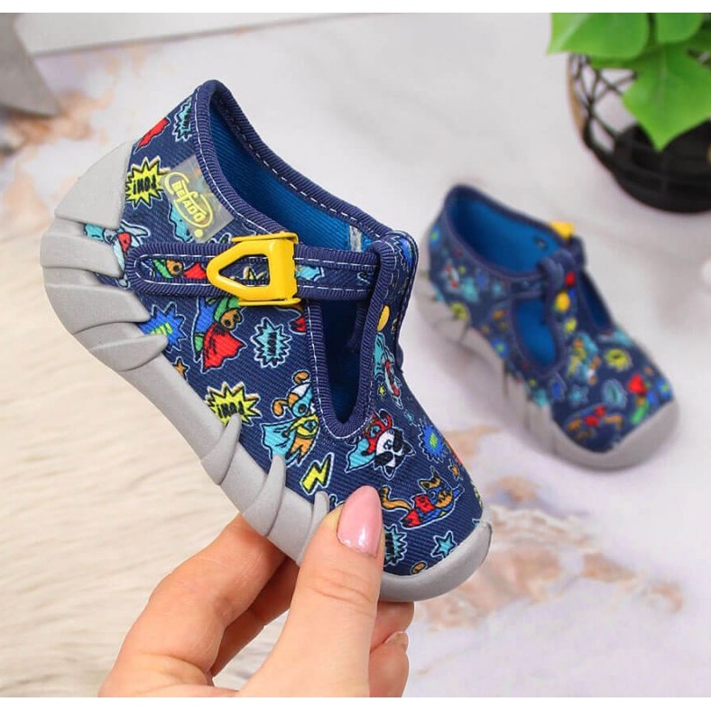 Kapcie Befado Jr BEF2M granatowe 1