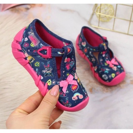 Kapcie Befado Jr BEF2N granatowe 1