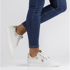 Skórzane sneakersy Filippo 128 białe 1