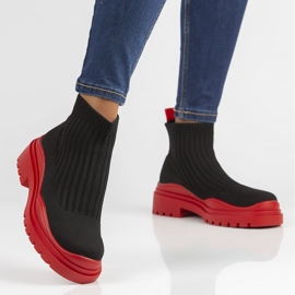 Botki Filippo 6850 czerwone czarne 1