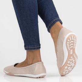 Skórzane Baleriny Filippo DP3681/22 Pi różowe 2