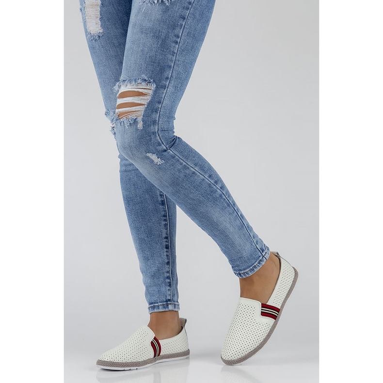 Skórzane półbuty Filippo DP2309/22 Wh białe 2