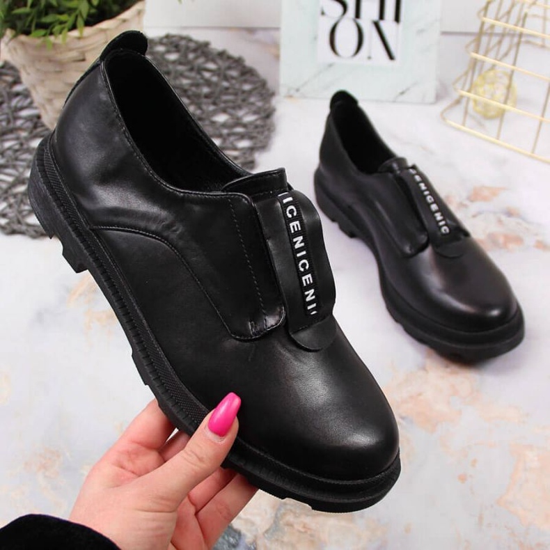 Półbuty slip on S.Barski W OLI147 czarne 1