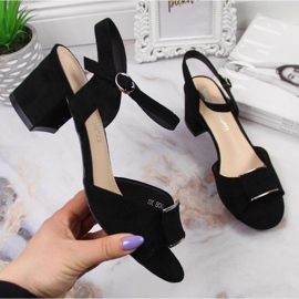 Sandały na słupku Sergio Leone W SK139E czarne 1