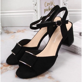 Sandały na słupku Sergio Leone W SK139E czarne 2