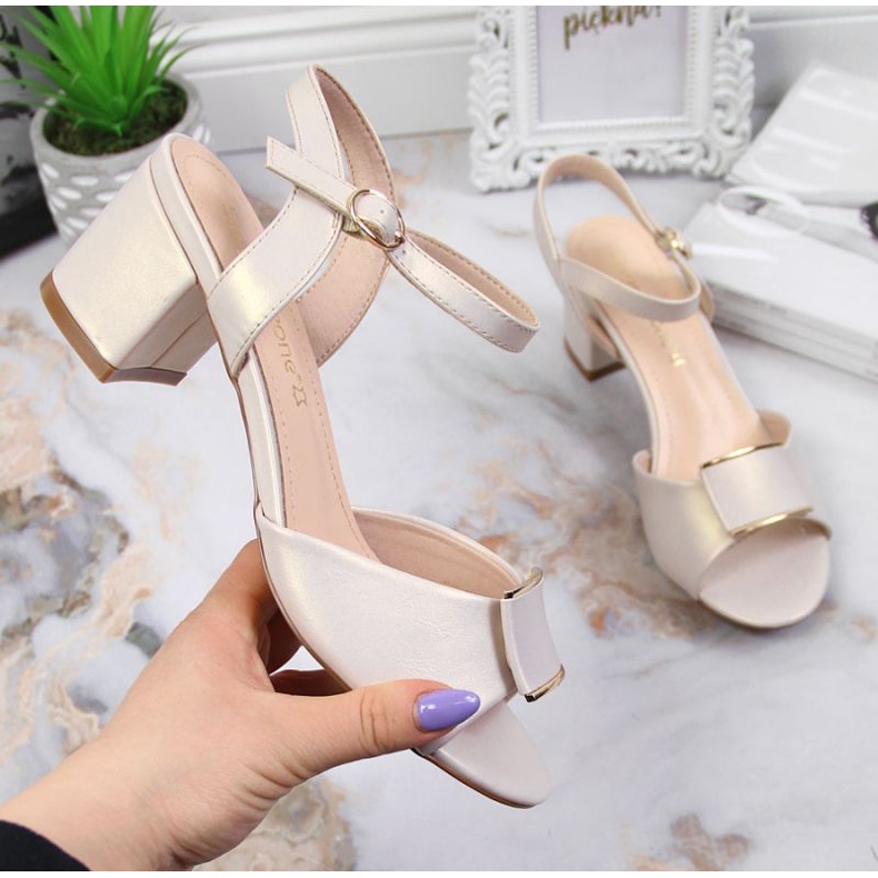 Sandały na słupku Sergio Leone W SK139F beżowe beżowy 1