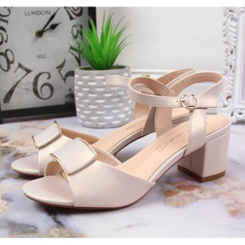 Sandały na słupku Sergio Leone W SK139F beżowe beżowy 2