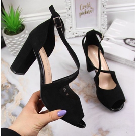 Sandały na słupku Sergio Leone W SK210C czarne 1