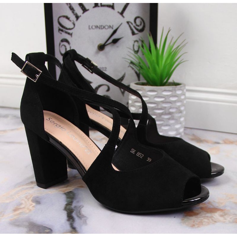 Sandały na słupku Sergio Leone W SK210C czarne 2