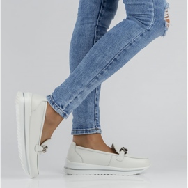 Skórzane półbuty Filippo DP3555/22 Wh białe 1