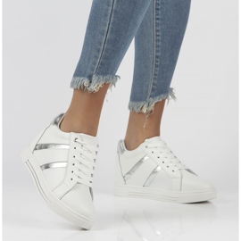 Skórzane Sneakersy Filippo DP3549/22 Wh białe 2