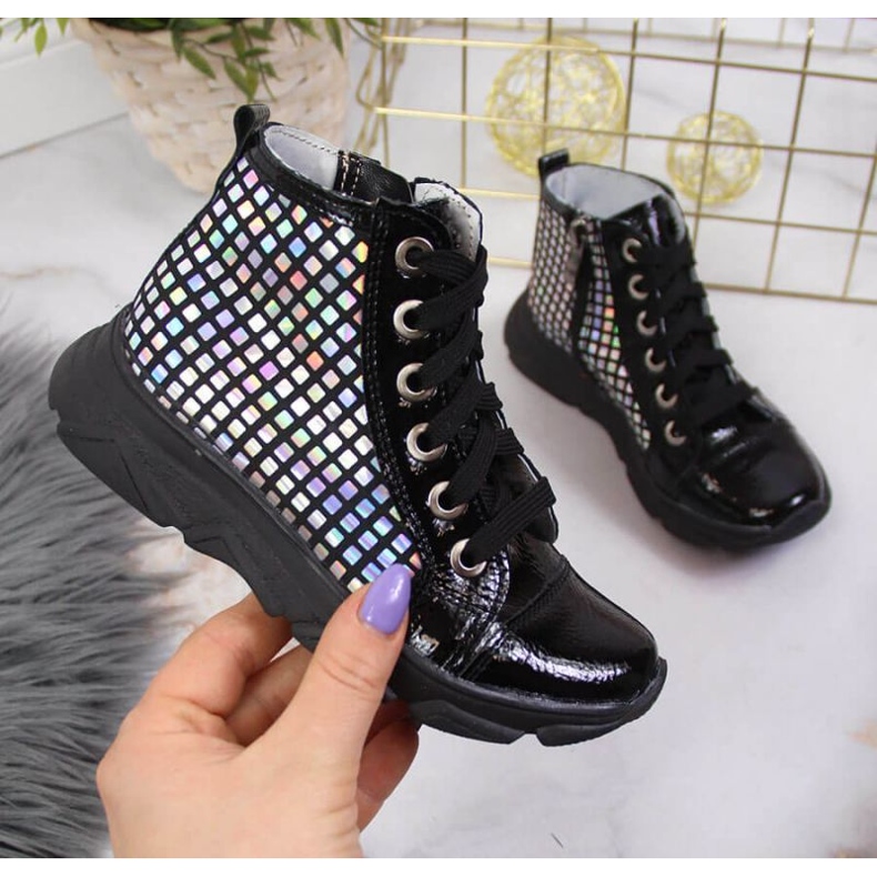 Trzewiki holograficzne Kornecki Jr KOR6814B czarne 1