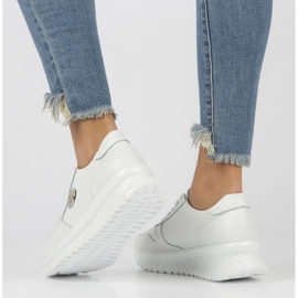 Skórzane Sneakersy Filippo DP3547/22 Wh białe 2