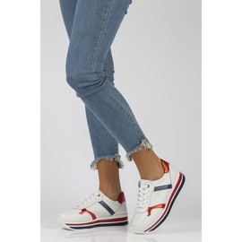 Skórzane Sneakersy Filippo DP2004/22 Wh białe 1