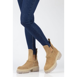 Zamszowe botki Filippo 30065 camel beżowy brązowe 1