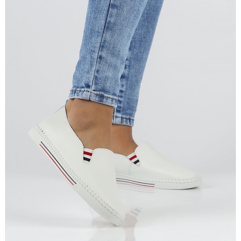 Skórzane półbuty FILIPPO DP066/22 Wh białe 1