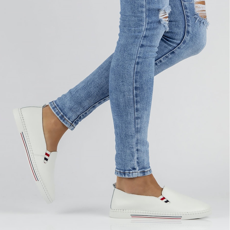 Skórzane półbuty FILIPPO DP066/22 Wh białe 2