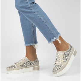 Skórzane półbuty FILIPPO DP2026/22 Go złote złoty 2