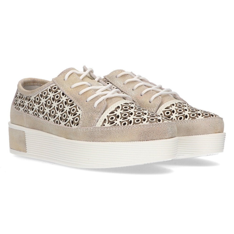 Skórzane półbuty FILIPPO DP2026/22 Go złote złoty 1